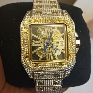 Gold and Silver Diamond-Accented Watch